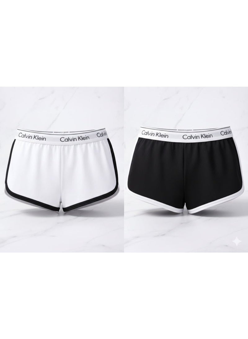 كالفن كلاين بيرفورمانس طقم هوت شورت رياضي حريمي قطعتين بخصر عالي – خامة ممتازة وراحة مثالية للرياضة والاستخدام اليومي - مقاس 2 اكس لارج - Image 2